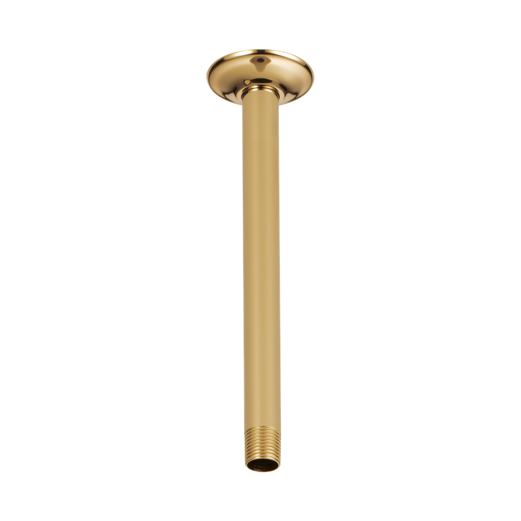 Brizo RP48986PG Essential 10" Ceiling Mount Shower Arm And Round Flange Brilliance Polished Gold