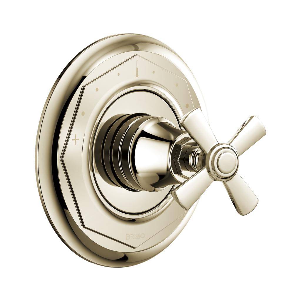 Brizo T66T061-PN Rook Thermostatic Valve Trim Cross Polished Nickel