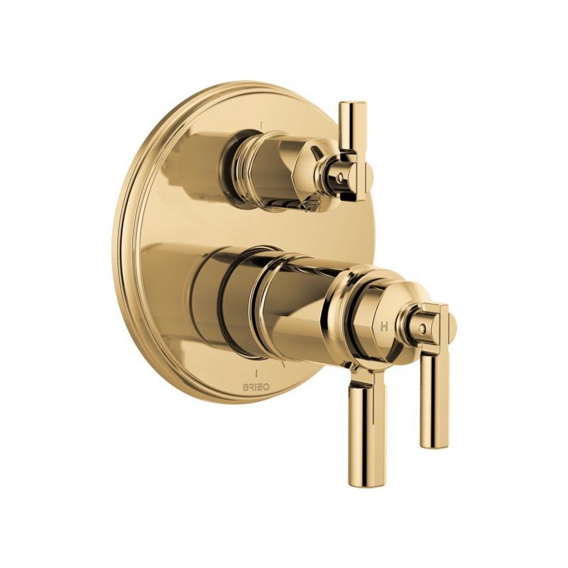 Brizo T75576-PG Invari Tempassure Thermostatic Valve 3 Function Diverter Polished Gold