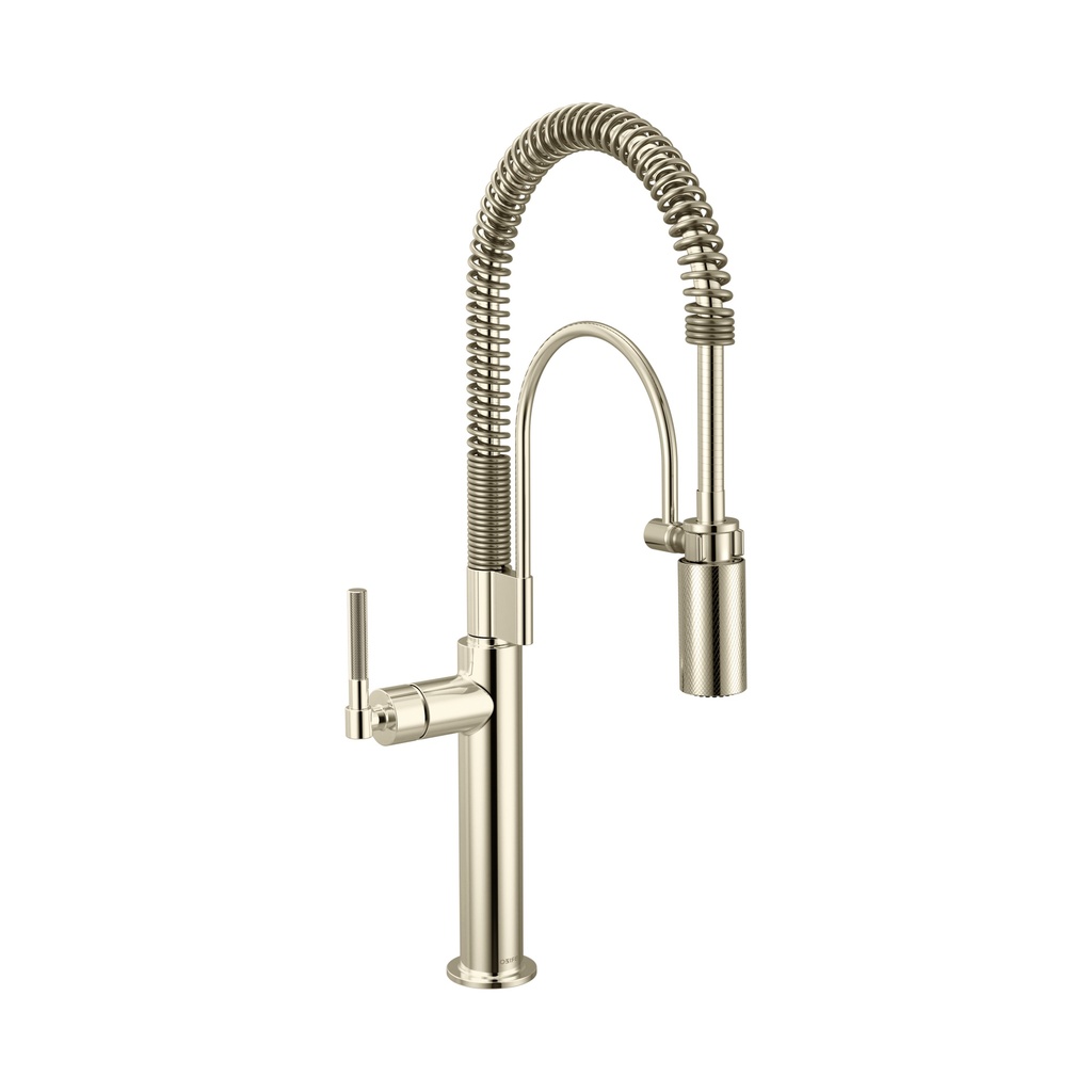 Brizo 63343LF-PN Semi-Professional Kitchen Faucet Knurled Handle Polished Nickel