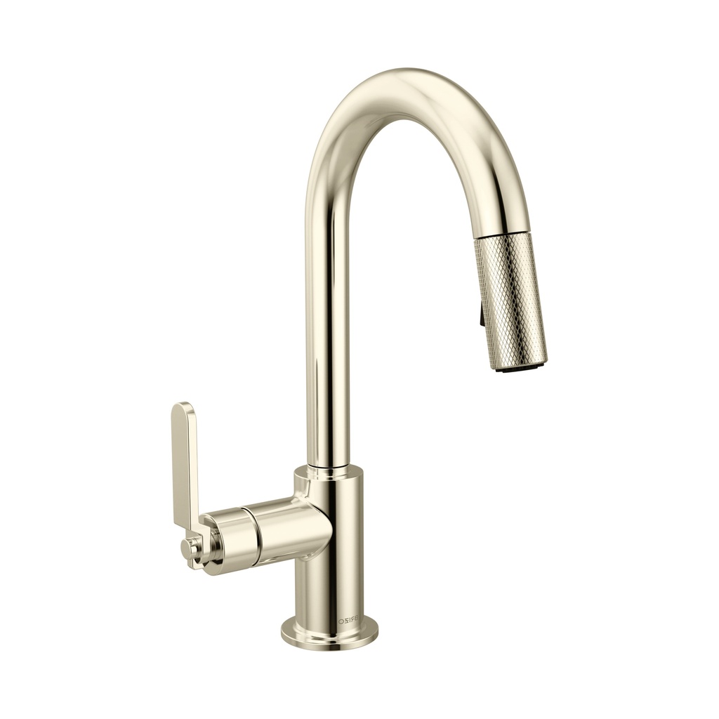 Brizo 63944LF-PN Litze Pull-Down Prep Faucet Industrial Handle Brilliance Polished Nickel