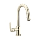 Brizo 63944LF-PN Litze Pull-Down Prep Faucet Industrial Handle Brilliance Polished Nickel