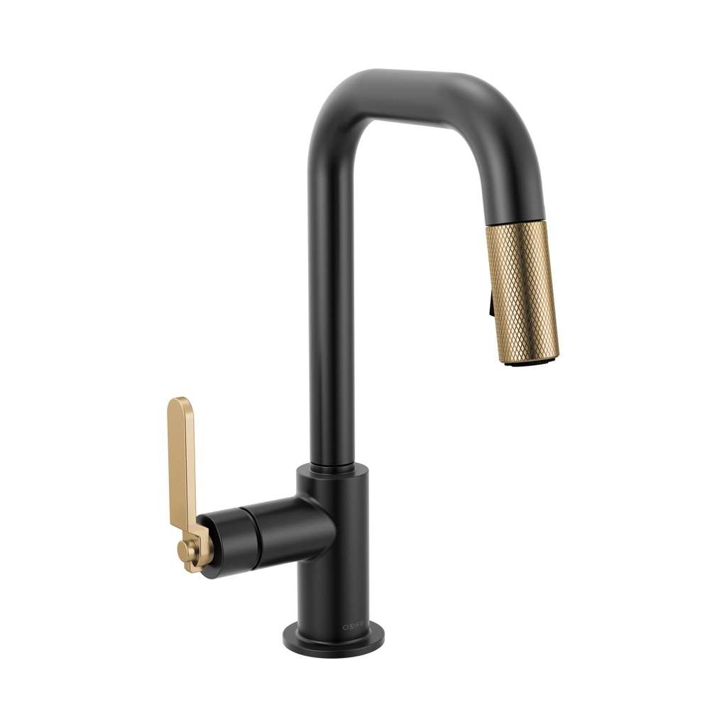 Brizo 63954LF-BLGL Litze Pull-Down Prep Faucet With Square Spout Matte Black Luxe Gold