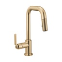 Brizo 63954LF-GL Litze Pull-Down Prep Faucet With Square Spout Brilliance Luxe Gold