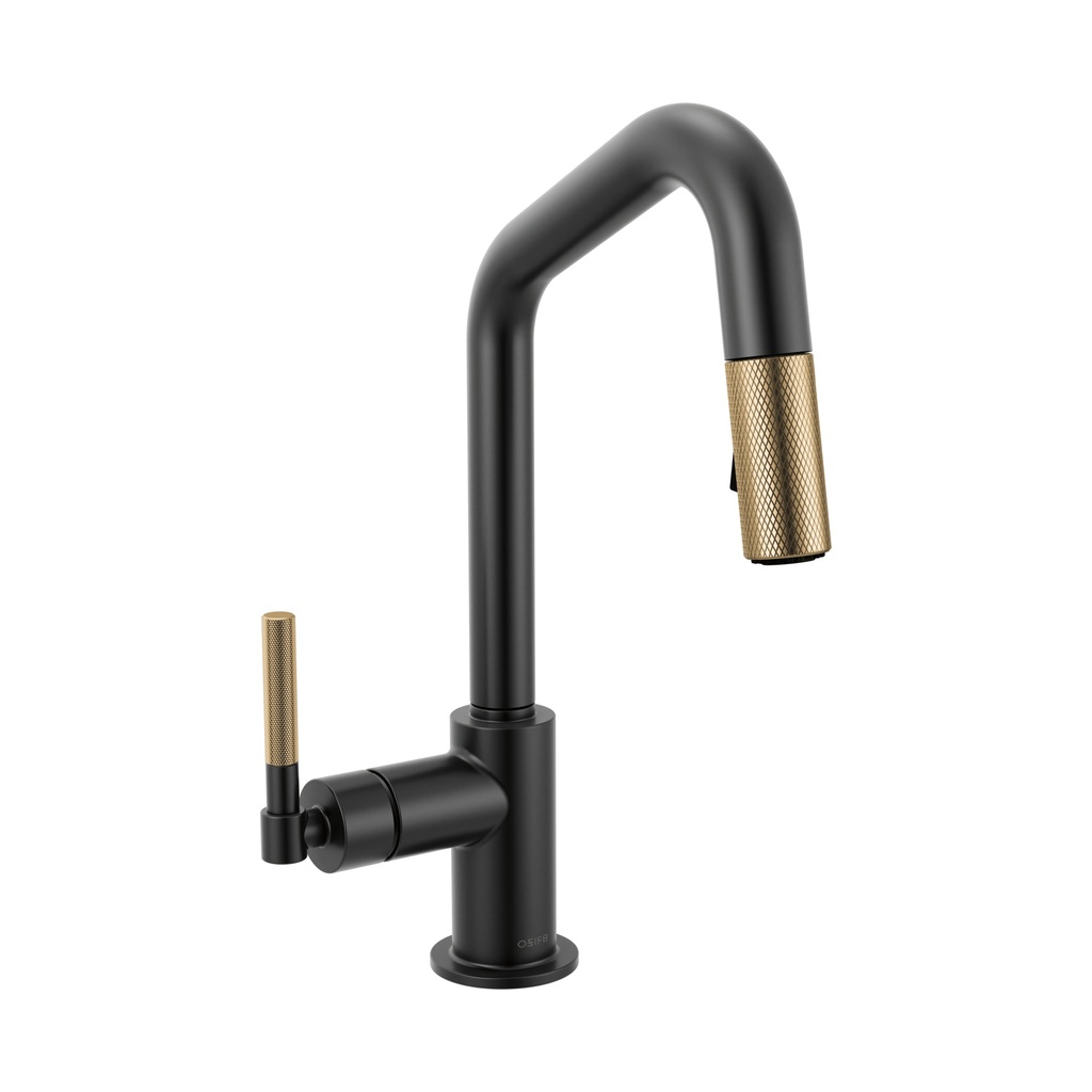 Brizo 63963LF-BLGL Litze Pull-Down Prep Faucet With Angle Spout Matte Black Luxe Gold