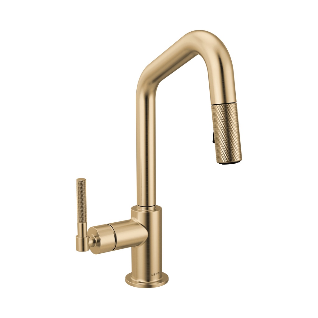 Brizo 63963LF-GL Litze Pull-Down Prep Faucet With Angle Spout Brilliance Luxe Gold