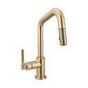 Brizo 63963LF-GL Litze Pull-Down Prep Faucet With Angle Spout Brilliance Luxe Gold