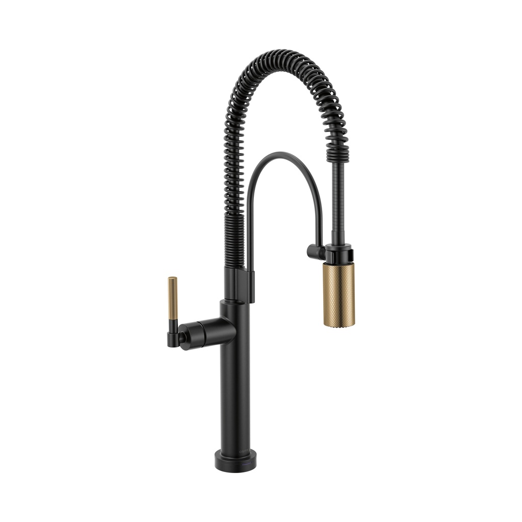 Brizo 64343LF-BLGL Litze Smarttouch Semi-Professional Kitchen Faucet Matte Black Luxe Gold