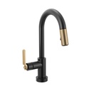 Brizo 64944LF-BLGL Litze Smarttouch Pull-Down Prep Faucet Industrial Handle Matte Black Luxe Gold