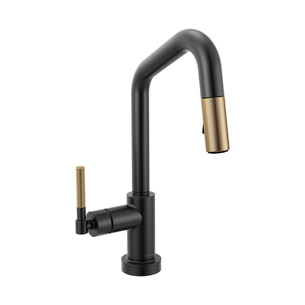 Brizo 64963LF-BLGL Litze SmartTouch Pull-Down Prep Faucet Knurled Handle Matte Black Luxe Gold