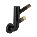 Brizo 693537-BLGL Litze Rotating Double Robe Hook With Knurling Matte Black Brilliance Luxe Gold