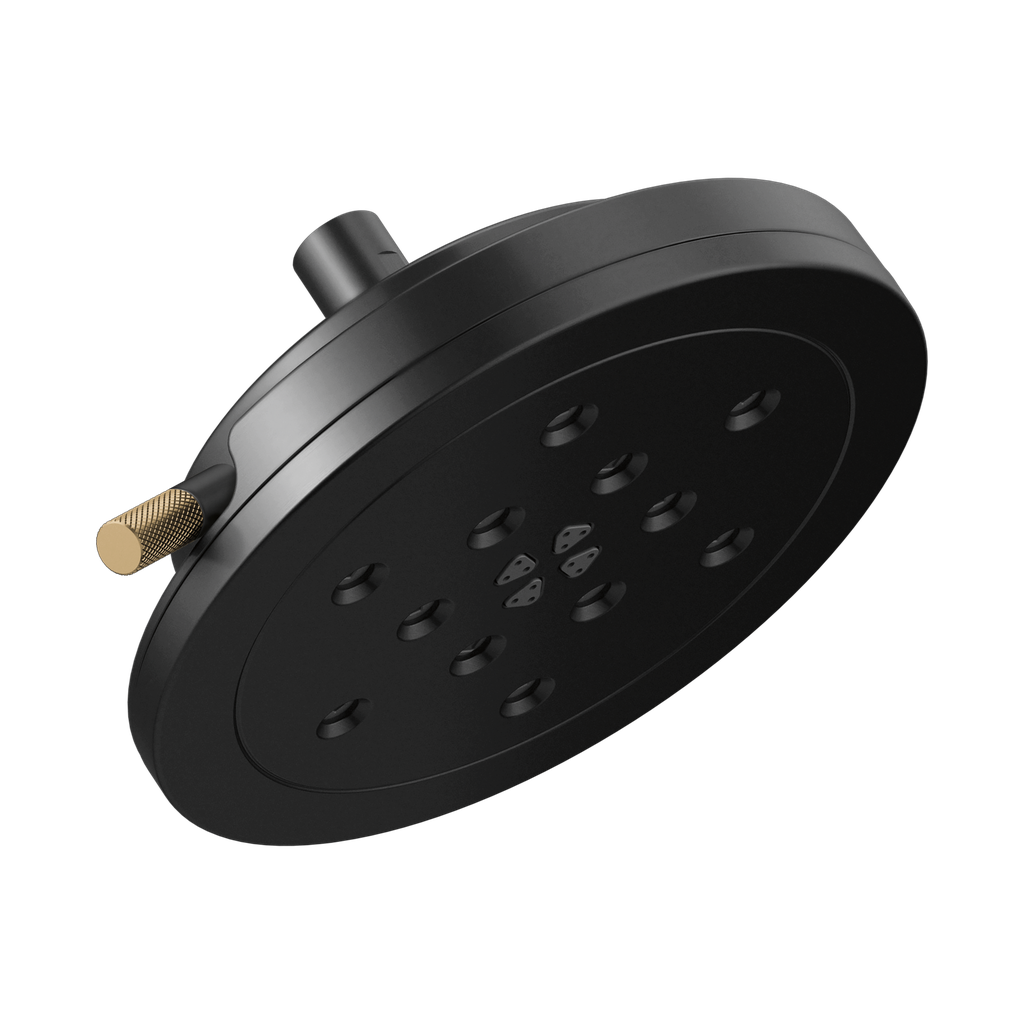 Brizo 87435-BLGL Litze 8" Multi-Function Wall Mount Showerhead Matte Black Brilliance Luxe Gold