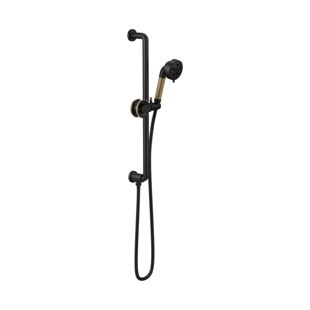 Brizo 88735-BLGL Litze Slide Bar Handshower Matte Black Brilliance Luxe Gold