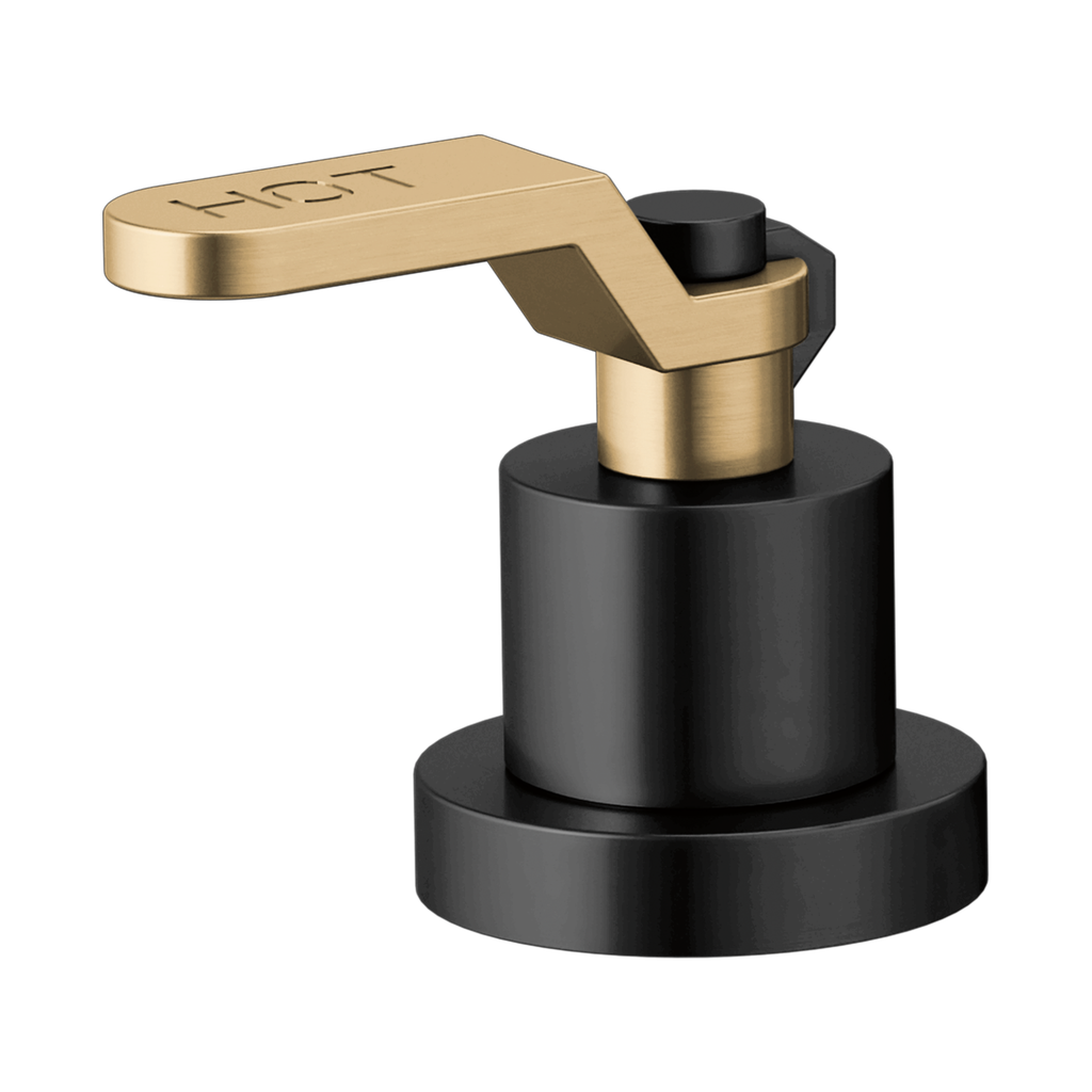 Brizo HL634-BLGL Roman Tub Handle Kit Industrial Lever Matte Black Brilliance Luxe Gold