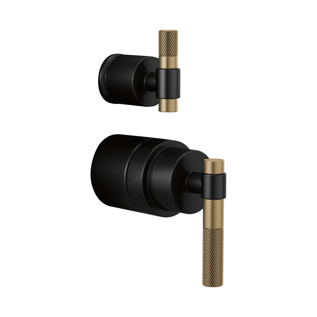 Brizo HL75P33-BLGL Litze Pressure Balance Valve Trim T-Lever Handle Kit Matte Black Brilliance Luxe Gold
