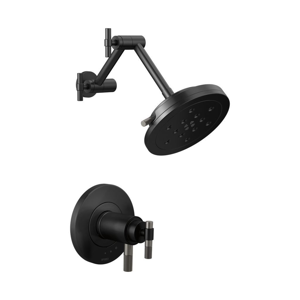 Brizo T60235-BLSLLHP Litze Tempassure Thermostatic Shower Trim Less Handles Matte Black Brilliance Luxe Steel