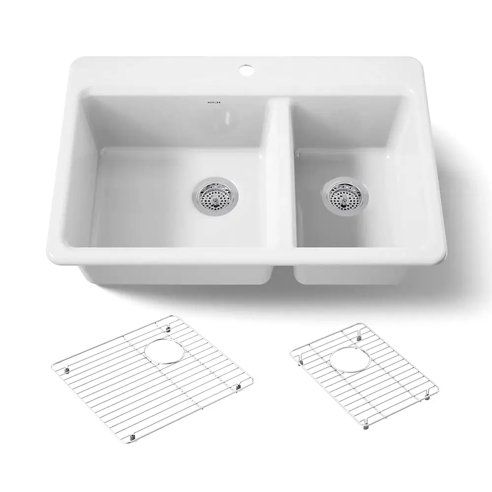 Kohler 8669-1A1-0 Riverby 33" Top Mount Kitchen Sink White