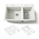 Kohler 8669-5UA1-NY Riverby 33" Undermount Double Bowl Kitchen Sink Dune