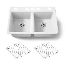 Kohler 8679-5UA1-0 Riverby 33" Undermount Double Bowl Kitchen Sink White