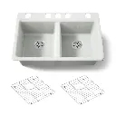 Kohler 8679-5UA1-FF Riverby 33" Undermount Double Bowl Kitchen Sink Sea Salt