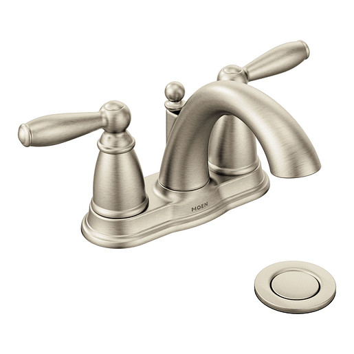 Moen 6610BN Brantford Brushed Nickel Two Handle High Arc Bathroom Faucet