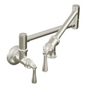 Moen S664SRS Traditional Spot Resist Stainless Two Handle Pot Filler Kitchen Faucet