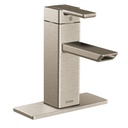 Moen S6700BN 90 Degree Brushed Nickel One Handle Low Arc Bathroom Faucet