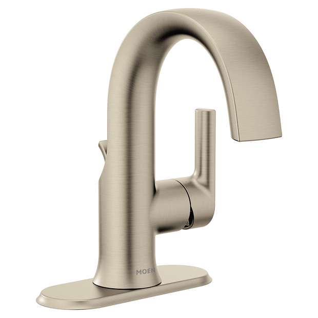 Moen S6910BN Doux Brushed Nickel One Handle High Arc Bathroom Faucet