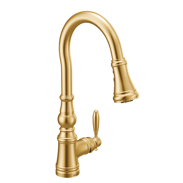 Moen S73004BG Weymouth Brushed Gold Kitchen Faucet