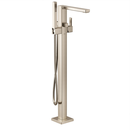 Moen S905BN 90 Degree Brushed Nickel One Handle Tub Filler Includes Hand Shower