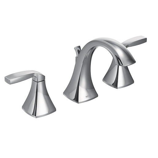 Moen T6905 Voss Chrome Two Handle High Arc Bathroom Faucet