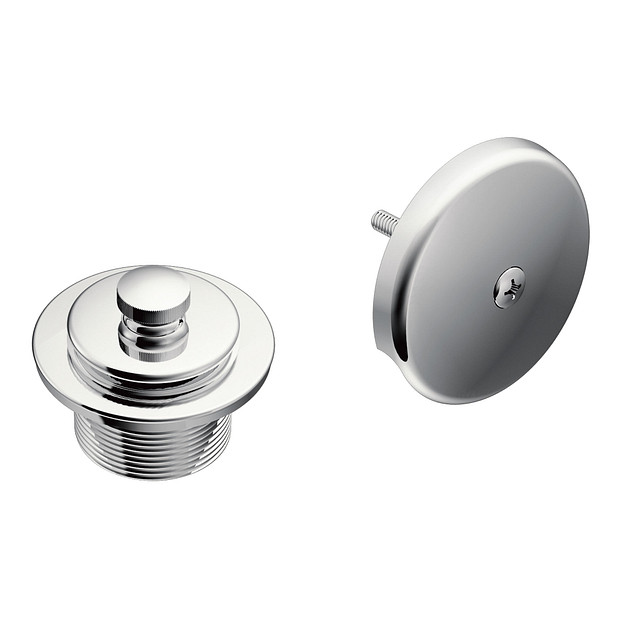 Moen T90331 Moen Chrome Push-N-Lock Tub Drain Kit With 1-1/2" Threads