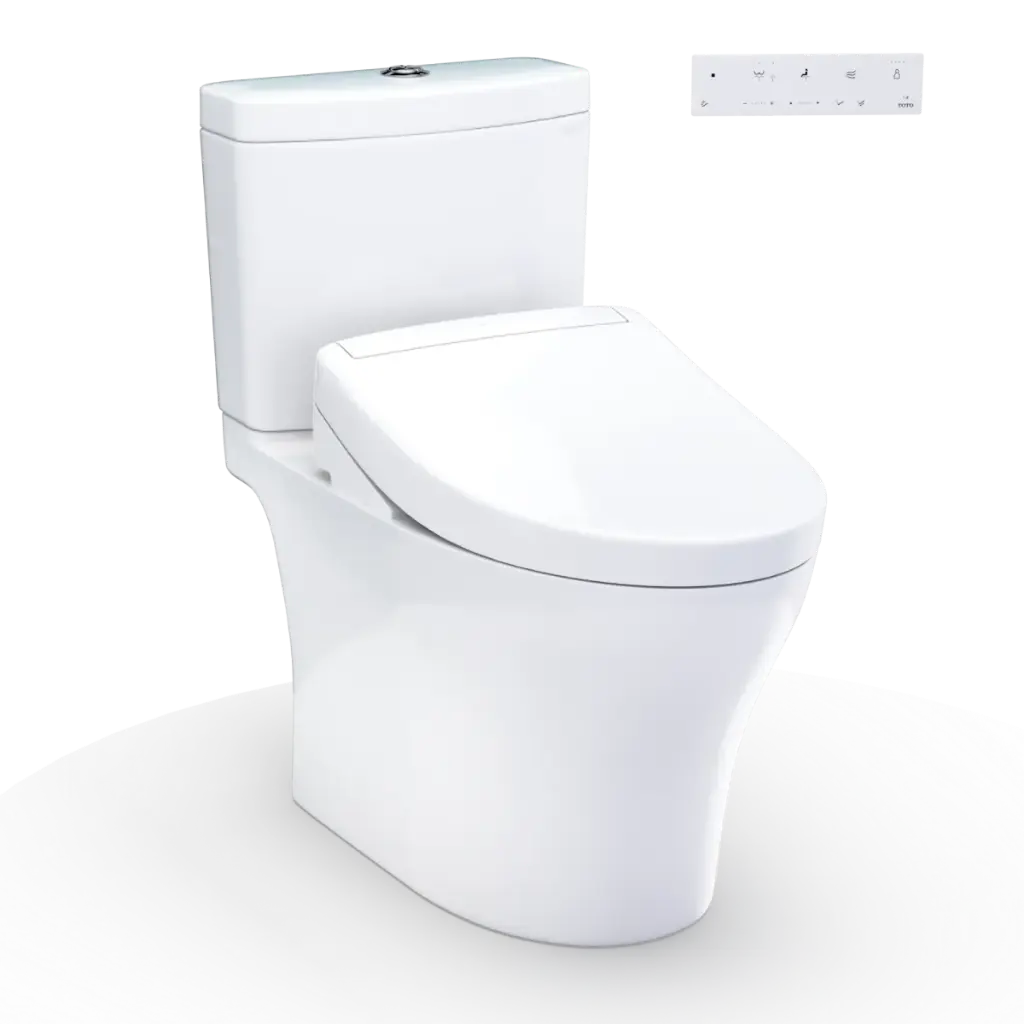 TOTO MW4463446CEMFGN#01 Aquia IV Washlet+ S5 Two Piece Universal Height Toilet Cotton
