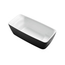 TOTO PJY1724PWEU#TBL Flotation Freestanding Square Bathtub Matte Black Gloss White