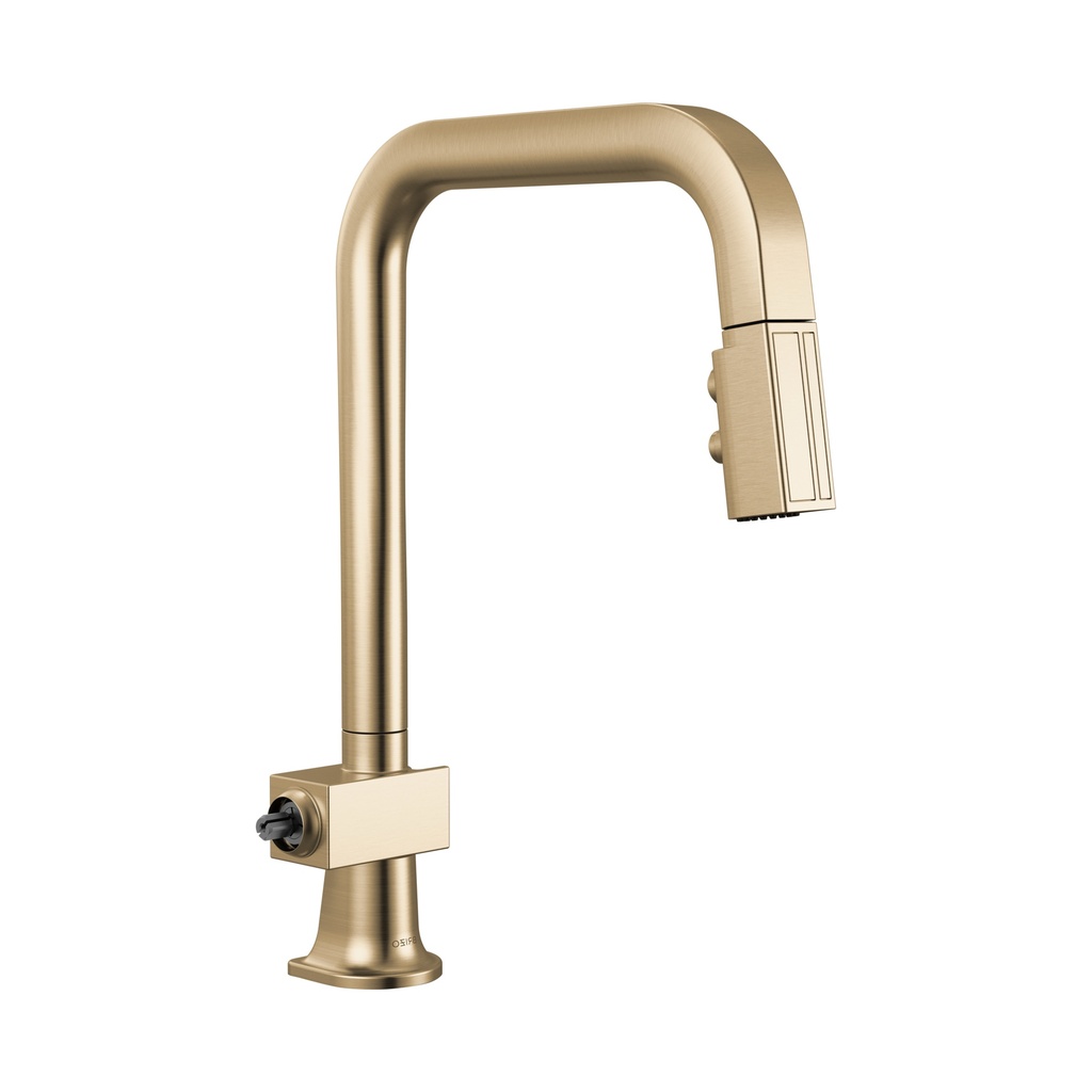 Brizo 63023LF-GLLHP Pull-Down Faucet With Square Spout Less Handle Brilliance Luxe Gold