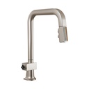 Brizo 63023LF-SSWDLHP Pull-Down Faucet With Square Spout Less Handle Brilliance Stainless Wood