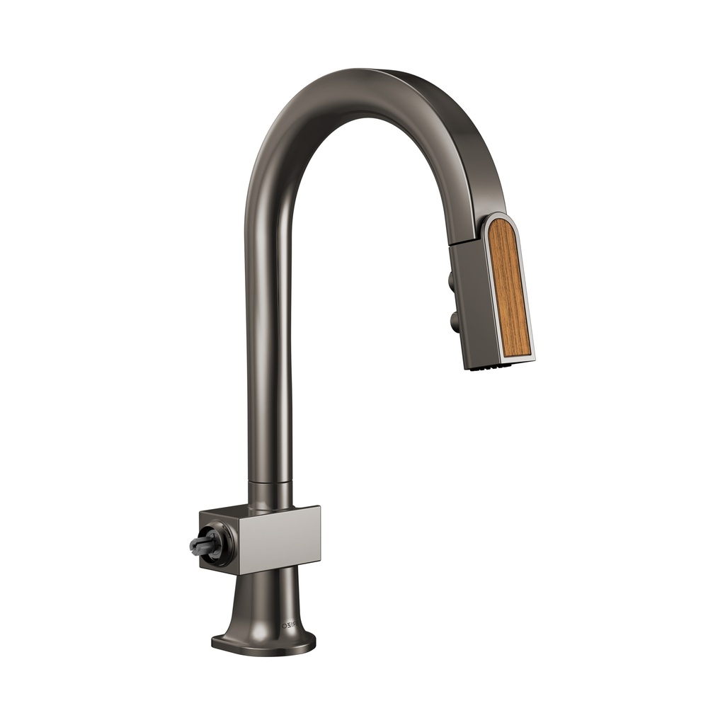 Brizo 63922LF-BNXWDLHP Pull-Down Prep Faucet With Arc Spout Less Handle Brilliance Black Onyx Wood