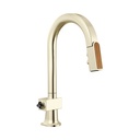 Brizo 63922LF-PNWDLHP Pull-Down Prep Faucet With Arc Spout Less Handle Brilliance Polished Nickel Wood