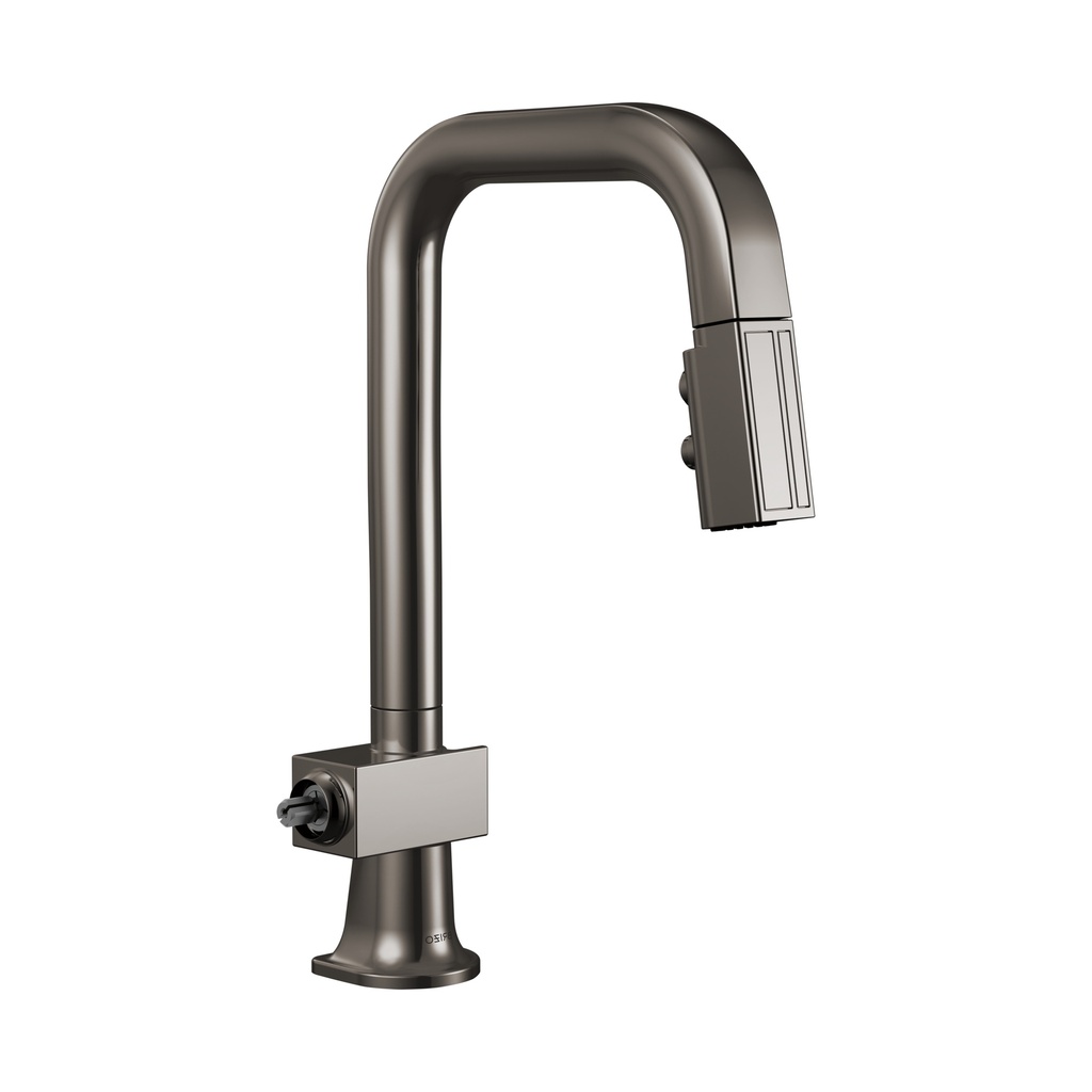 Brizo 63923LF-BNXLHP Pull-Down Prep Faucet With Square Spout Less Handle Brilliance Black Onyx