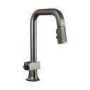 Brizo 63923LF-BNXWDLHP Pull-Down Prep Faucet With Square Spout Less Handle Brilliance Black Onyx Wood