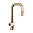 Brizo 63923LF-GLLHP Pull-Down Prep Faucet With Square Spout Less Handle Brilliance Luxe Gold