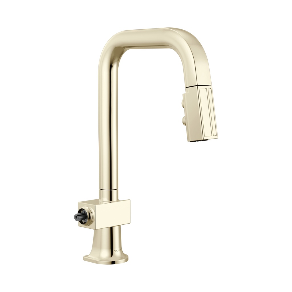 Brizo 63923LF-PNLHP Pull-Down Prep Faucet With Square Spout Less Handle Brilliance Polished Nickel