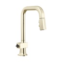 Brizo 63923LF-PNLHP Pull-Down Prep Faucet With Square Spout Less Handle Brilliance Polished Nickel