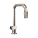 Brizo 63923LF-SSWDLHP Pull-Down Prep Faucet With Square Spout Less Handle Brilliance Stainless Wood