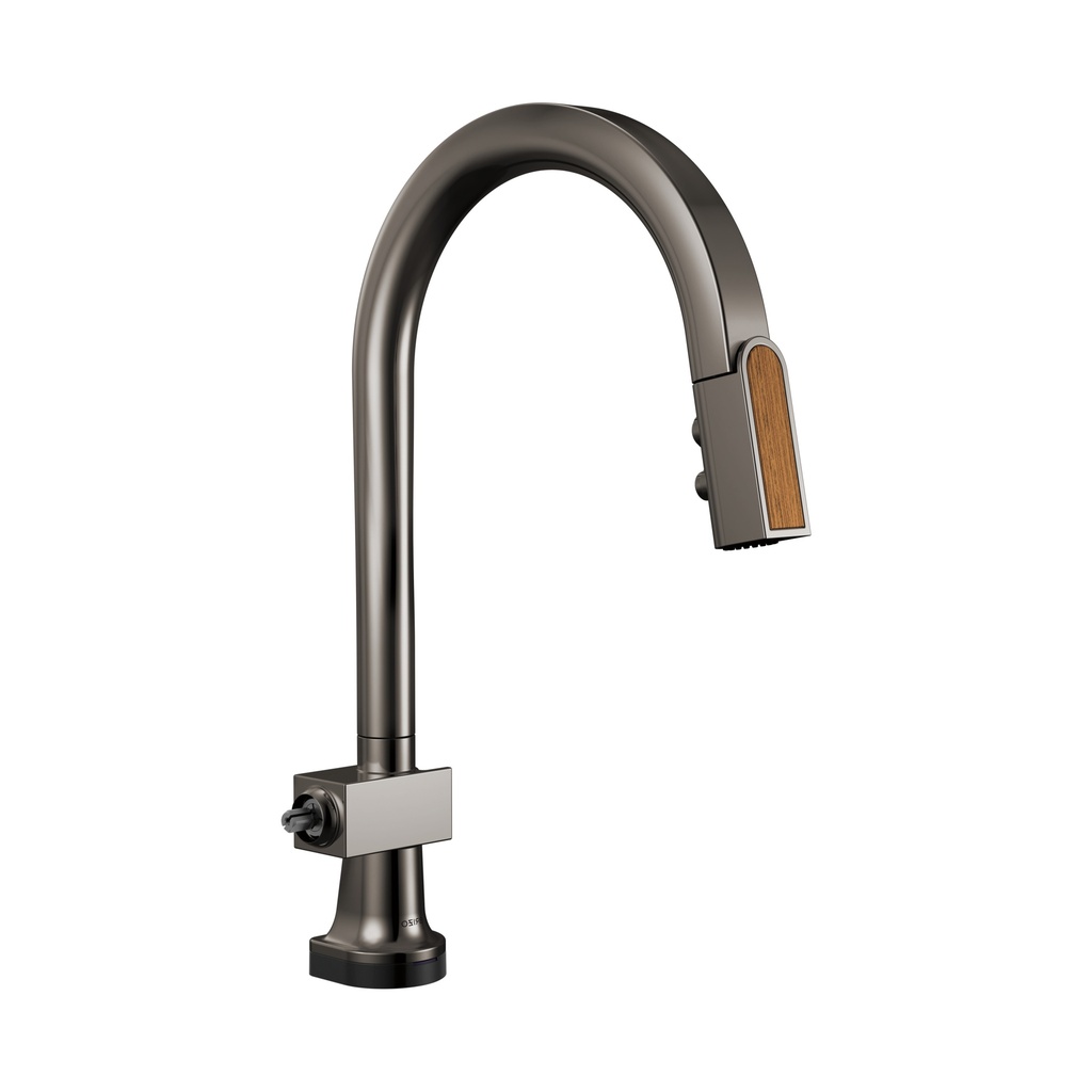 Brizo 64022LF-BNXWDLHP Smarttouch Pull-Down Faucet With Arc Spout Less Handle Brilliance Black Onyx Wood