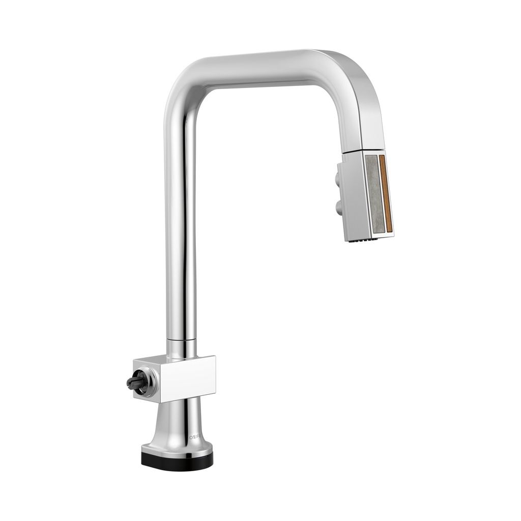 Brizo 64023LF-PCWDLHP Smarttouch Pull-Down Faucet With Square Spout Wood Concrete Wand Less Handle Polished Chrome Wood
