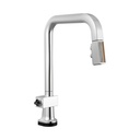 Brizo 64023LF-PCWDLHP Smarttouch Pull-Down Faucet With Square Spout Wood Concrete Wand Less Handle Polished Chrome Wood