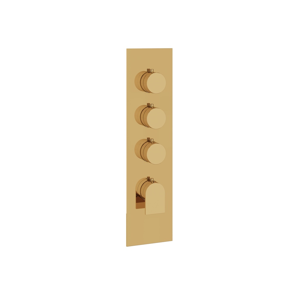 Aquabrass SR3392PGD Alpha Square Trim Set T12003 Valve Polished Gold