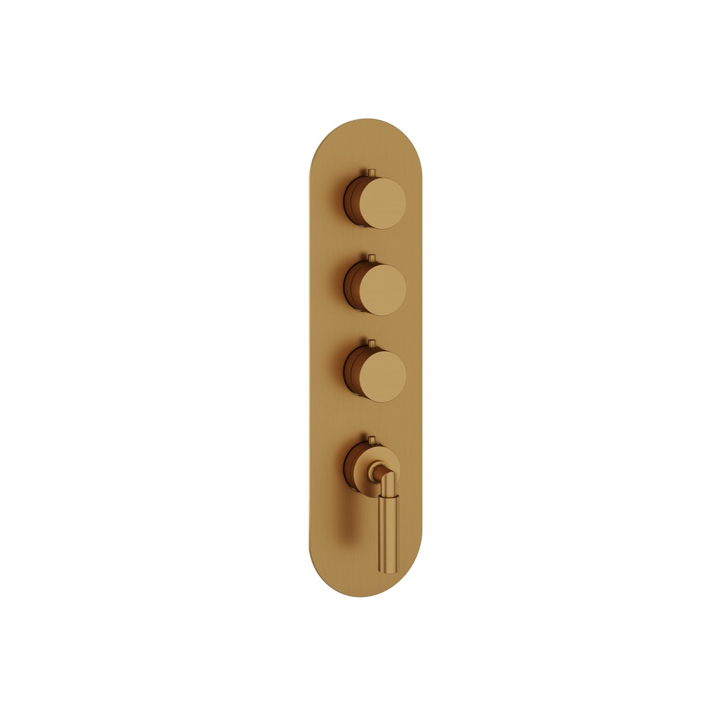 Aquabrass R3348BGD Aria Round Trim Set T12003 Valve Brushed Gold
