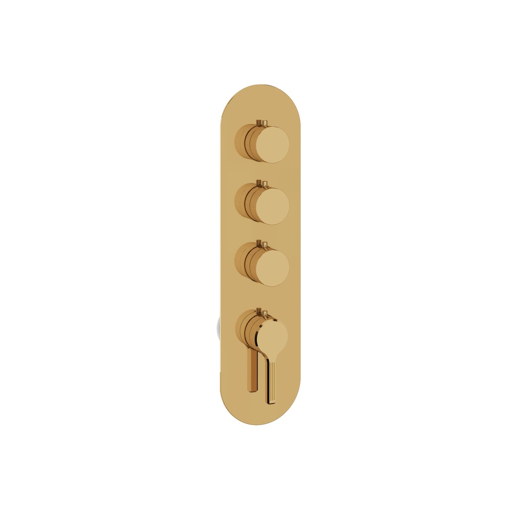 Aquabrass R3347PGD Ariston Round Trim Set T12003 Valve Polished Gold